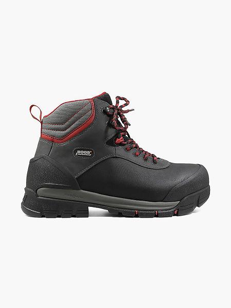 BOGS Boots Deutschland - Bedrock Shell 6" Comp Toe Wasserdichte Arbeitsstiefel Herren Schwarz Multi DE53286